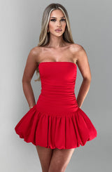 Fioreclo Gemina Mini Dress in Red