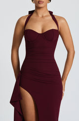 Fioreclo Genelle Maxi Dress in Cherry Lacquer