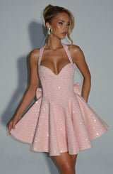Fioreclo Georgetta Mini Dress in Blush