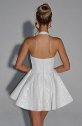 Fioreclo Georgetta Mini Dress in Ivory