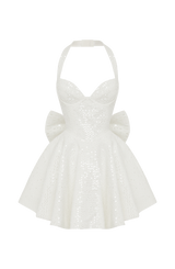 Fioreclo Georgetta Mini Dress in Ivory