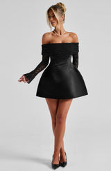 Fioreclo Georgianne Mini Dress in Black