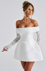 Fioreclo Georgianne Mini Dress in Ivory