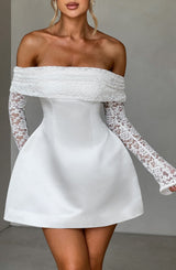 Fioreclo Georgianne Mini Dress in Ivory