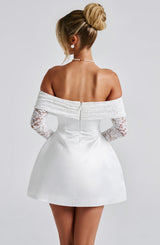Fioreclo Georgianne Mini Dress in Ivory