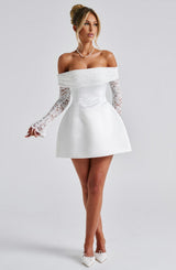 Fioreclo Georgianne Mini Dress in Ivory