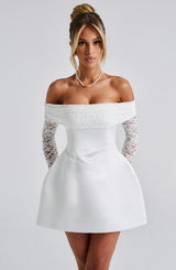 Fioreclo Georgianne Mini Dress in Ivory