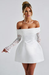 Fioreclo Georgianne Mini Dress in Ivory