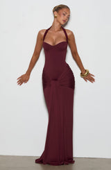 Fioreclo Giana Maxi Dress in Cherry Lacquer