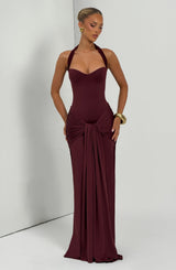 Fioreclo Giana Maxi Dress in Cherry Lacquer