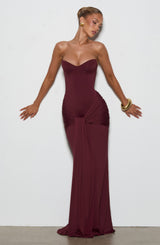 Fioreclo Giana Maxi Dress in Cherry Lacquer