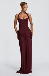 Fioreclo Giana Maxi Dress in Cherry Lacquer