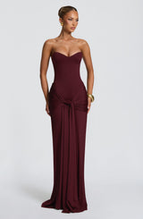Fioreclo Giana Maxi Dress in Cherry Lacquer