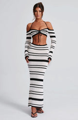 Fioreclo Giorgia Maxi Skirt in Black/White