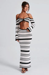 Fioreclo Giorgia Maxi Skirt in Black/White