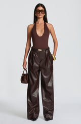 Fioreclo Glenna Pants in Plum Brown