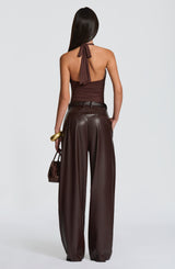 Fioreclo Glenna Pants in Plum Brown