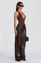 Fioreclo Glenna Pants in Plum Brown