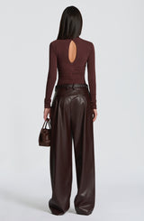 Fioreclo Glenna Pants in Plum Brown