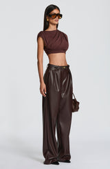 Fioreclo Glenna Pants in Plum Brown