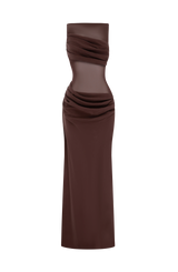 Fioreclo Gracelle Maxi Dress in Plum Brown