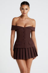 Fioreclo Gretchel Mini Skirt in Plum Brown