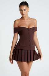 Fioreclo Gretchel Mini Skirt in Plum Brown
