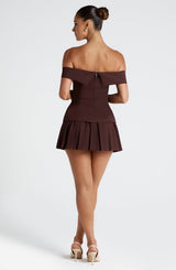 Fioreclo Gretchel Mini Skirt in Plum Brown