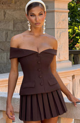 Fioreclo Gretchel Mini Skirt in Plum Brown