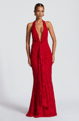 Fioreclo Guinevra Maxi Dress in Red