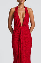 Fioreclo Guinevra Maxi Dress in Red