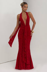 Fioreclo Guinevra Maxi Dress in Red