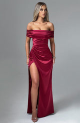 Fioreclo Gwendolina Maxi Dress in Burgundy