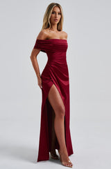 Fioreclo Gwendolina Maxi Dress in Burgundy