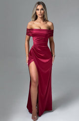 Fioreclo Gwendolina Maxi Dress in Burgundy