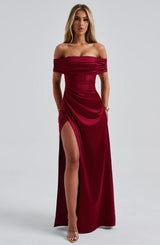 Fioreclo Gwendolina Maxi Dress in Burgundy