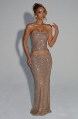 Fioreclo Halia Maxi Skirt in Gold