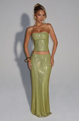 Fioreclo Halia Maxi Skirt in Olive