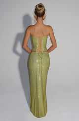 Fioreclo Halia Maxi Skirt in Olive