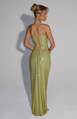 Fioreclo Halia Maxi Skirt in Olive