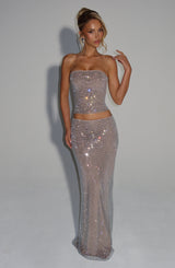 Fioreclo Halia Maxi Skirt in Silver