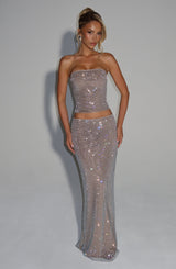 Fioreclo Halia Maxi Skirt in Silver