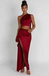 Fioreclo Halsea Maxi Skirt in Wine