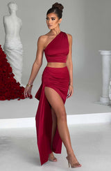 Fioreclo Halsea Maxi Skirt in Wine