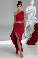 Fioreclo Halsea Maxi Skirt in Wine