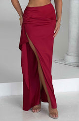 Fioreclo Halsea Maxi Skirt in Wine