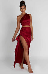Fioreclo Halsea Maxi Skirt in Wine