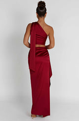 Fioreclo Halsea Maxi Skirt in Wine