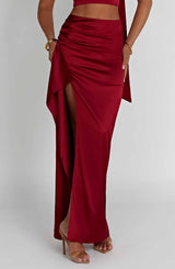 Fioreclo Halsea Maxi Skirt in Wine