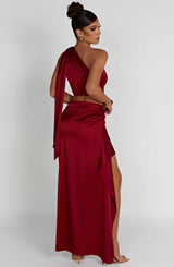 Fioreclo Halsea Maxi Skirt in Wine